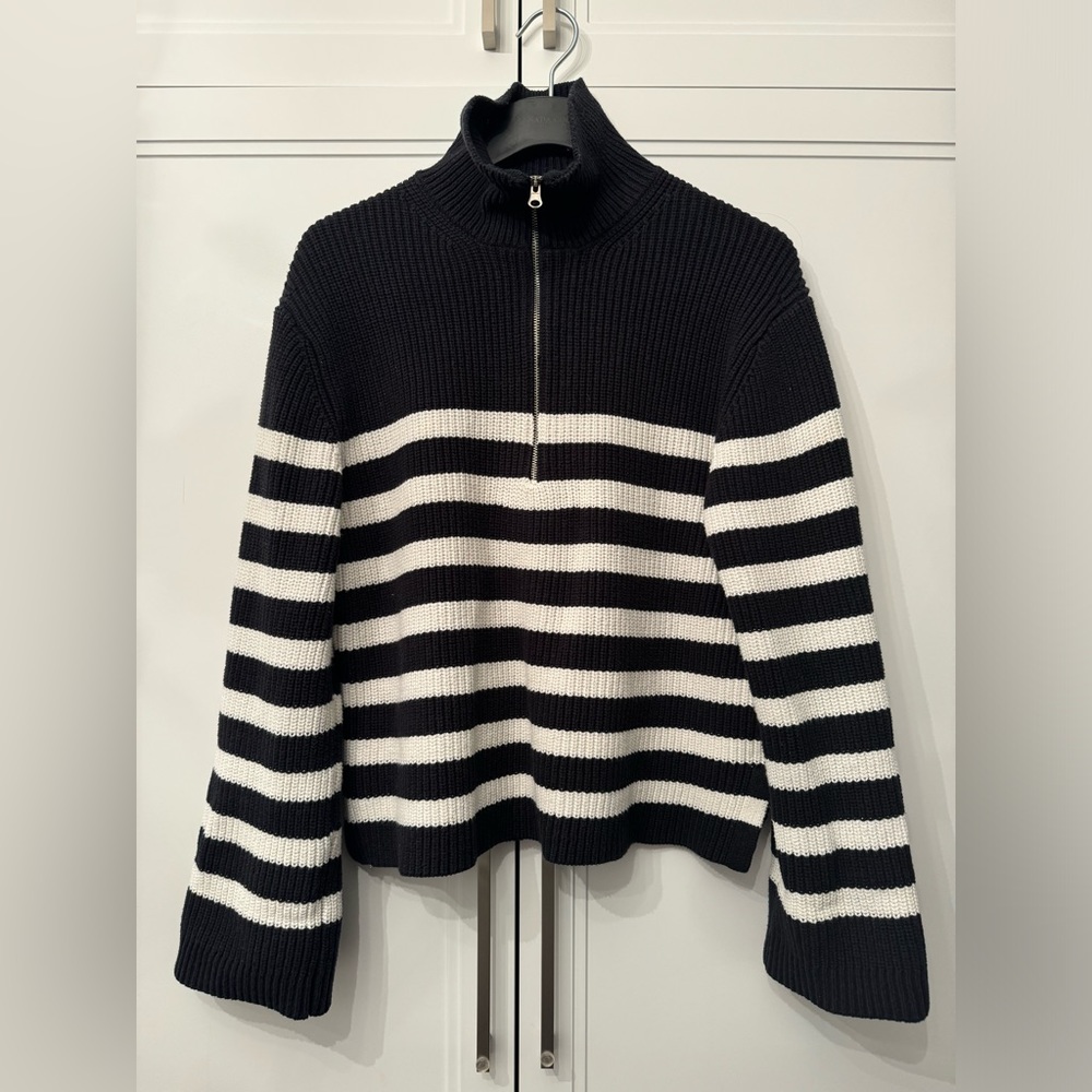 Classic French style black and white stripe sweater